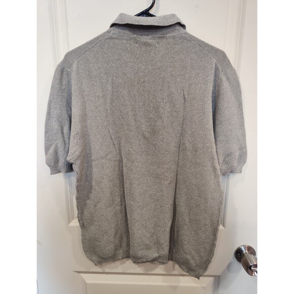 Men's Paul Fredrick Knit Zip Polo Shirt Gray Medium 100% Cotton Lightweight - Picture 2 of 5